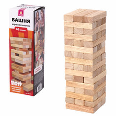 Игра настольная ЗОЛОТАЯ СКАЗКА БАШНЯ, 48 деревянных блоков, 662294