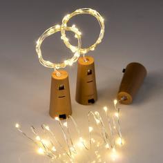 Гирлянда-пробка EPECOLED золотая (на батарейках, 2 метра, 20LED)