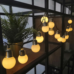 Гирлянда-лампочки матовые EPECOLED теплая белая (на солнечной батарее, 20LED)