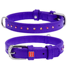 Ошейник для собак Collar Glamour со стразами Фиолетовый 18-21 см