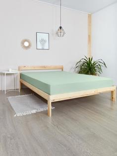 Простыня на резинке трикотаж "Всё себе", Мятный, 160 х 200