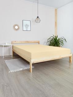 Простыня на резинке трикотаж "Всё себе", Бежевый, 160 х 200