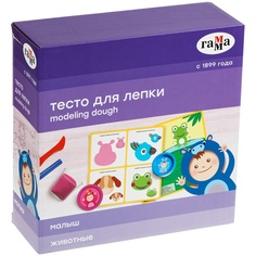 Пластилин Гамма Малыш , 5 цветов*60 г, карточка с животными, в подарочной коробке Gamma