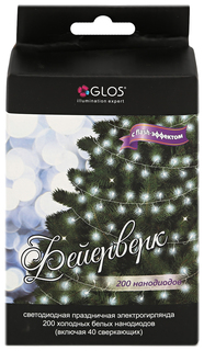 Новогодняя электрическая гирлянда Glos Фейерверк GL2011-W 2 м белый холодный