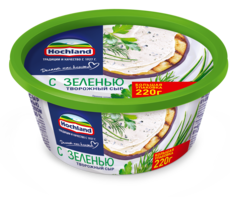 Сыр творожный с Зеленью Hochland 60% ванночка 220г