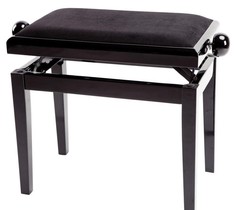 банкетка для пианино Gewa Deluxe Black High Gloss 130010,черная глянцевая, прямые ножки