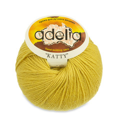 Пряжа Adelia Katty, 100% шерсть, 10*50 г, 150 м+-10 м, №19, горчичный