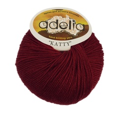 Пряжа Adelia Katty, 100% шерсть, 10*50 г, 150 м+-10 м, №08, бордовый