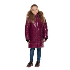 Пальто StellaS Kids Лак бордовый р.134