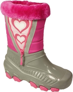 Сноубутсы Зебра розовый/серый р.