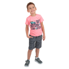 Футболка Leader Kids Лови волну коралловый р.110