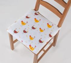 Подушка на стул "Guten Morgen" Hens из рогожки; птицы белый, 40х40
