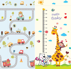 Коврик MIKMEL игровой двусторонний складной Машинки/Жирафы 180х200х1 см MCH-FM-18