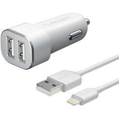Автомобильное зарядное устройство Deppa Ultra MFI Apple Lightning, 2xUSB, 2.4A, (11291)