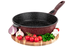 Сковорода глубокая 28 см Elan Gallery ГАРМОНИЯ ВКУСА Рубиновый дуэт, со съёмной ручкой