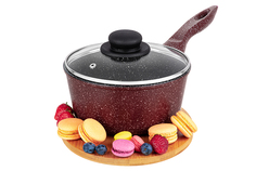 Ковш 1,5 л Elan Gallery ГАРМОНИЯ ВКУСА Рубиновый дуэт с крышкой D18, с несъёмной ручкой