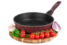 Сковорода глубокая 24 см Elan Gallery ГАРМОНИЯ ВКУСА Рубиновый дуэт, со съёмной ручкой