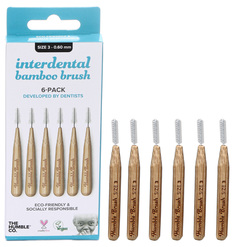 Бамбуковые межзубные ершики BAMBOO INTERDENTAL BRUSH, размер 3 0.60ММ, цвет голубой The Humble Co.