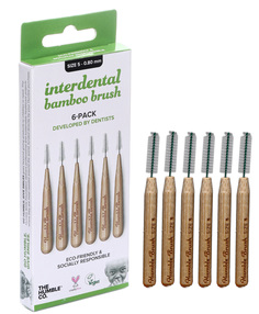 Бамбуковые межзубные ершики BAMBOO INTERDENTAL BRUSH, размер 5 0.80ММ, цвет зеленый The Humble Co.