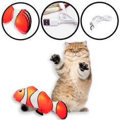 Игрушка-робот для кошек HOMECAT на USB зарядке, велюр, разноцветный, 25 см