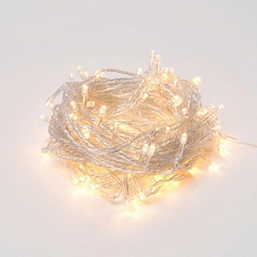 Гирлянда на белом проводе, тепло-белый 100 LED No Brand
