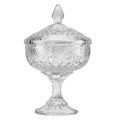 Ваза для конфет 15 см с крышкой Crystalite Bohemia "Вега Без декора" 036852