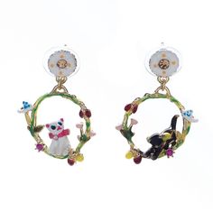 Серьги из бижутерного сплава с кристаллами Moon Paris Botanika MBT-21.06-009