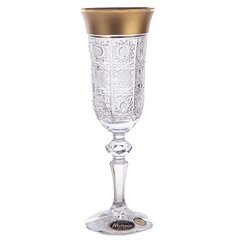 Бокалы для шампанского 150 мл 6 шт Mclassic "Лаура Снежинка Матовое золото" 159642
