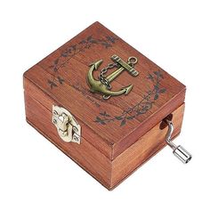 Музыкальная деревянная шкатулка-шарманка "Якорь" Правила успеха