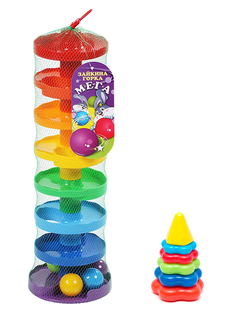 Набор развивающий Биплант: игра "Зайкина горка МЕГА", пирамида детская малая