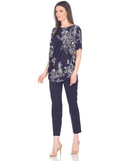 Блуза женский La Fleuriss F7-7004-76 синяя 52
