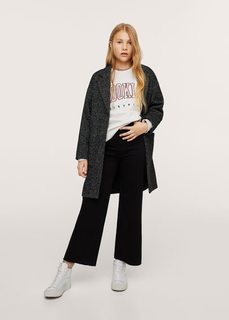 Прямое пальто с лацканами - Espy Mango