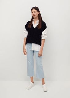 Укороченные джинсы Culotte с необработанными краями - Pam Mango