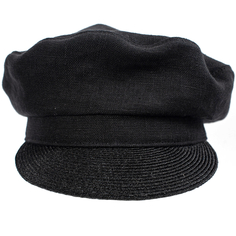 Черная фуражка из льна Yohji Yamamoto