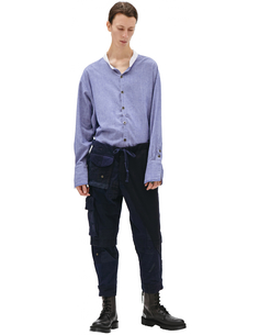 Синие брюки-карго с карманами Greg Lauren