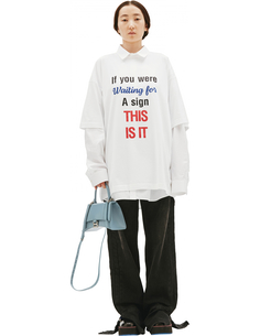 Белая футболка с принтом Vetements