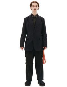 Синий однобортный пиджак Yohji Yamamoto