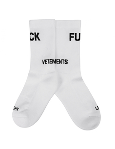 Носки с логотипом и вышивкой Fuck Vetements