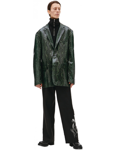 Зеленый пиджак из кожи Vetements