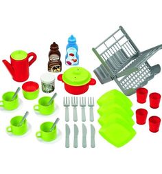 Игровой набор Ecoiffier сушилка для посуды+посуда