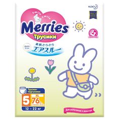 Трусики-подгузники Merries, р. 4+, 12-22 кг, 76 шт