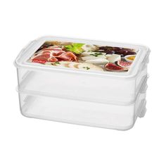 Контейнер Phibo двухсекционный (1.6 л + 1.6 л) с декором для пищевых продуктов