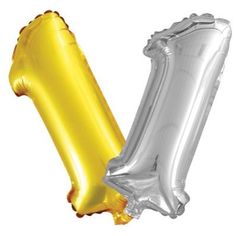 Шар фольгированный Action! «Цифра 1», золото/серебро