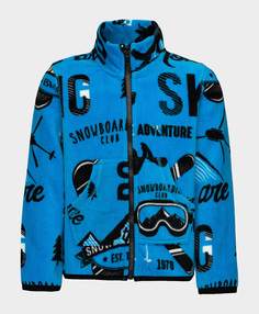 Толстовка флисовая синяя Button Blue