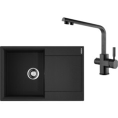 Кухонная мойка и смеситель Omoikiri Daisen 78 BL, Kaiser Decor, черная (4993327, 40144-2)