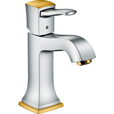 Смеситель для раковины Hansgrohe Metropol Classic с донным клапаном, хром/золото (31300090)