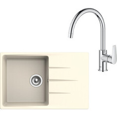 Кухонная мойка и смеситель Ewigstein G-60F, Grohe BauEdge 31367001 крем/хром