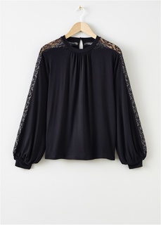 Блузка с кружевной отделкой Bonprix
