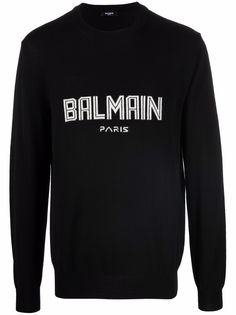 Balmain джемпер вязки интарсия с логотипом