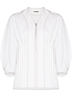 Jil Sander блузка с объемными рукавами